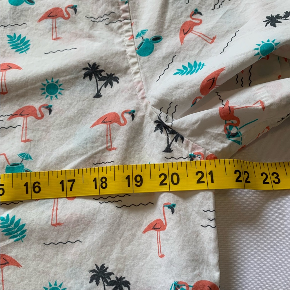Denim & Flower Men's Flamingo Short Sleeve Large Shirt Summer Preppy Casual - Picture 5 of 6
